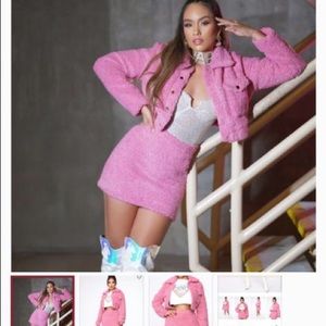 Fashion Nova Cuddle Closet Sherpa Skirt Set